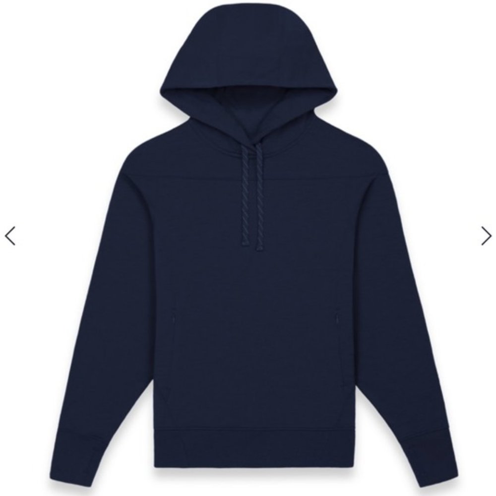 Ibex Hero Hoodie in Merino French Terry Navy FLAW